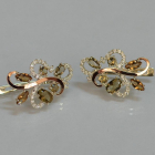 Срібні сережки з золотими вставками