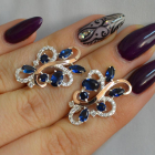 Срібні сережки з золотими вставками