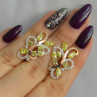 Срібні сережки з золотими вставками