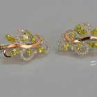 Срібні сережки з золотими вставками