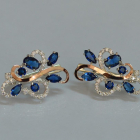 Срібні сережки з золотими вставками