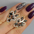 Срібні сережки з золотими вставками