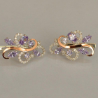 Срібні сережки з золотими вставками