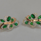 Срібні сережки з золотими вставками