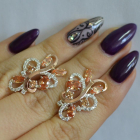 Срібні сережки з золотими вставками