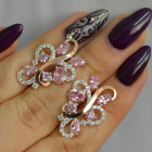 Срібні сережки з золотими вставками