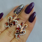 Срібні сережки з золотими вставками