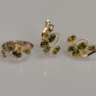 Срібний набір з золотими пластинами