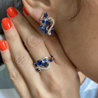 Срібний набір з золотими пластинами