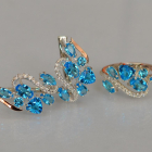 Срібний набір з золотими пластинами