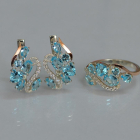 Срібний набір з золотими пластинами