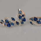 Срібний набір з золотими пластинами