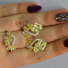 Срібний набір з золотими пластинами