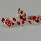 Срібний набір з золотими пластинами