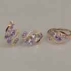 Срібний набір з золотими пластинами