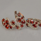 Срібний набір з золотими пластинами