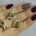 Срібний набір з золотими пластинами