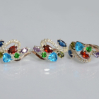 Срібний набір з золотими пластинами