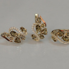 Срібний набір з золотими пластинами