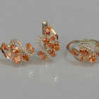 Срібний набір з золотими пластинами