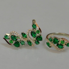 Срібний набір з золотими пластинами