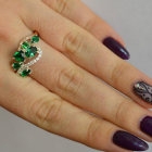 Срібна каблучка з золотими вставками