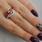 Срібна каблучка з золотими вставками