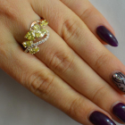 Срібна каблучка з золотими вставками