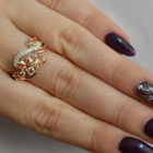 Срібна каблучка з золотими вставками