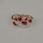 Срібна каблучка з золотими вставками