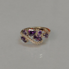 Срібна каблучка з золотими вставками