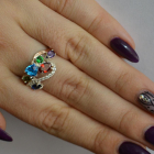 Срібна каблучка з золотими вставками