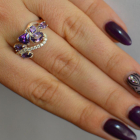 Срібна каблучка з золотими вставками