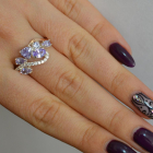 Срібна каблучка з золотими вставками