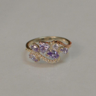 Срібна каблучка з золотими вставками