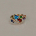 Срібна каблучка з золотими вставками