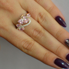 Срібна каблучка з золотими вставками