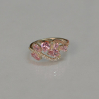 Срібна каблучка з золотими вставками