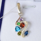 Срібна підвіска з пластинами золота