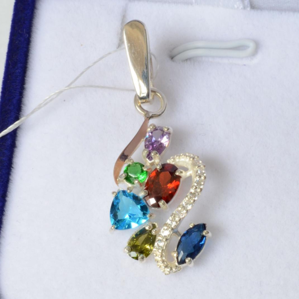 Срібна підвіска з пластинами золота