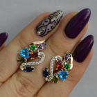 Срібні сережки з золотими пластинами