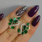 Срібні сережки з золотими пластинами