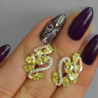 Срібні сережки з золотими пластинами