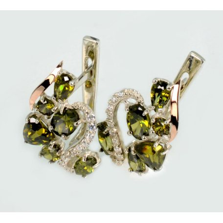 Серебряные серьги с золотыми пластинами