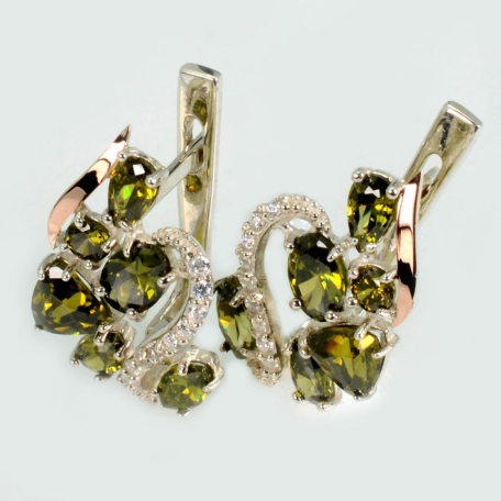 Срібні сережки з золотими пластинами