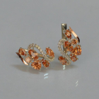 Срібні сережки з золотими пластинами