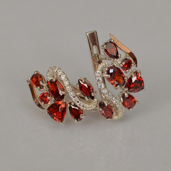 Срібні сережки з золотими пластинами