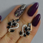 Срібні сережки з золотими пластинами