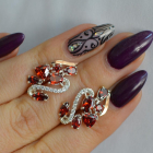 Срібні сережки з золотими пластинами