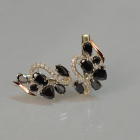 Срібні сережки з золотими пластинами